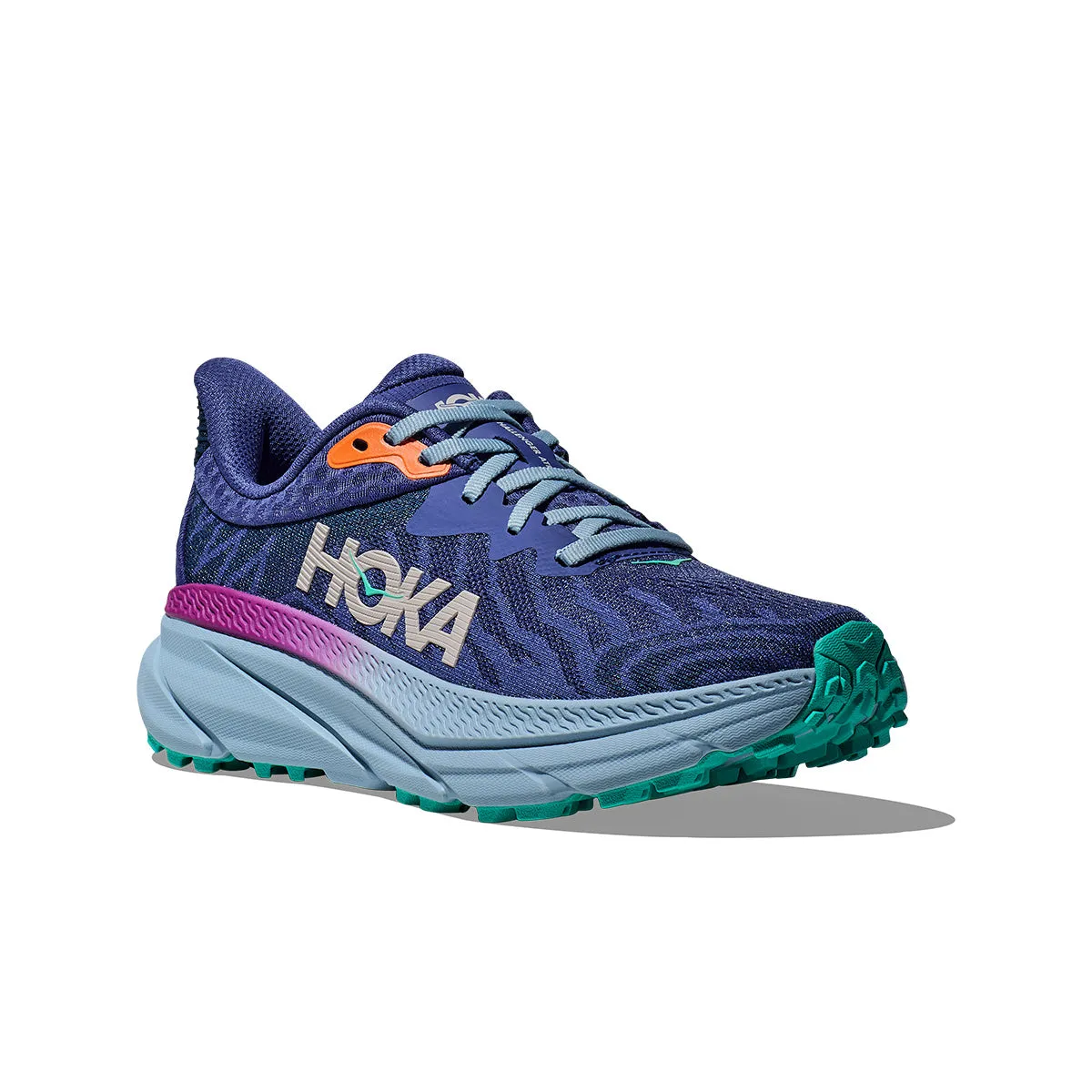 Challenger 7 Womens Hoka Trail Running Shoes in Evening Sky/Drizzle Colorway