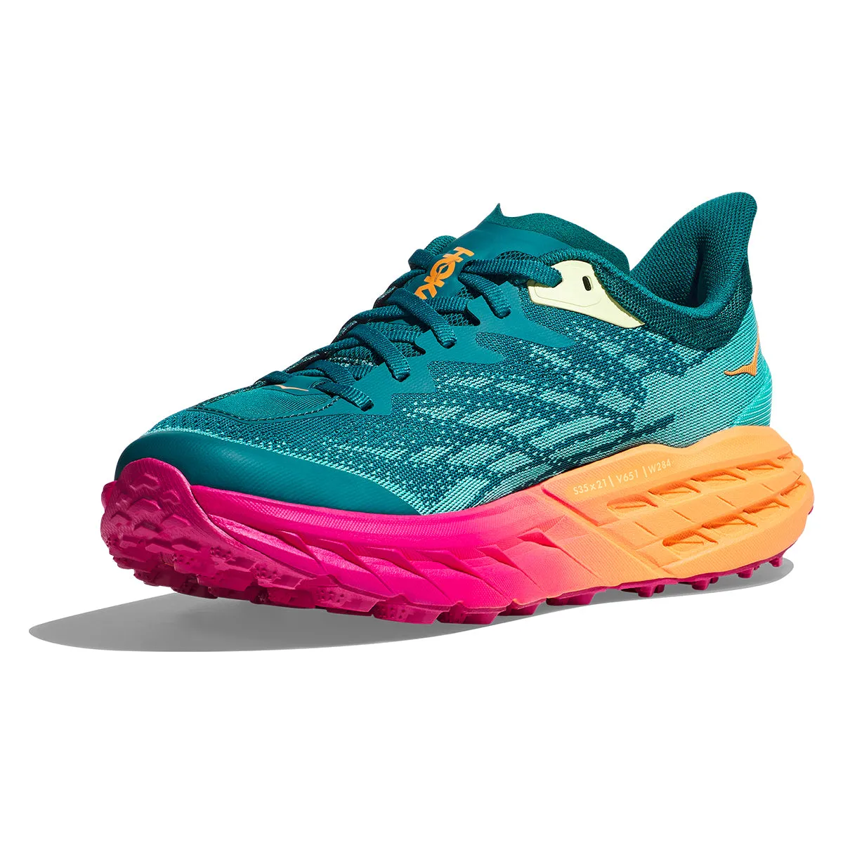 Mens Hoka Speedgoat 5 Performance Trail Running Shoes in Deep Lake/Ceramic