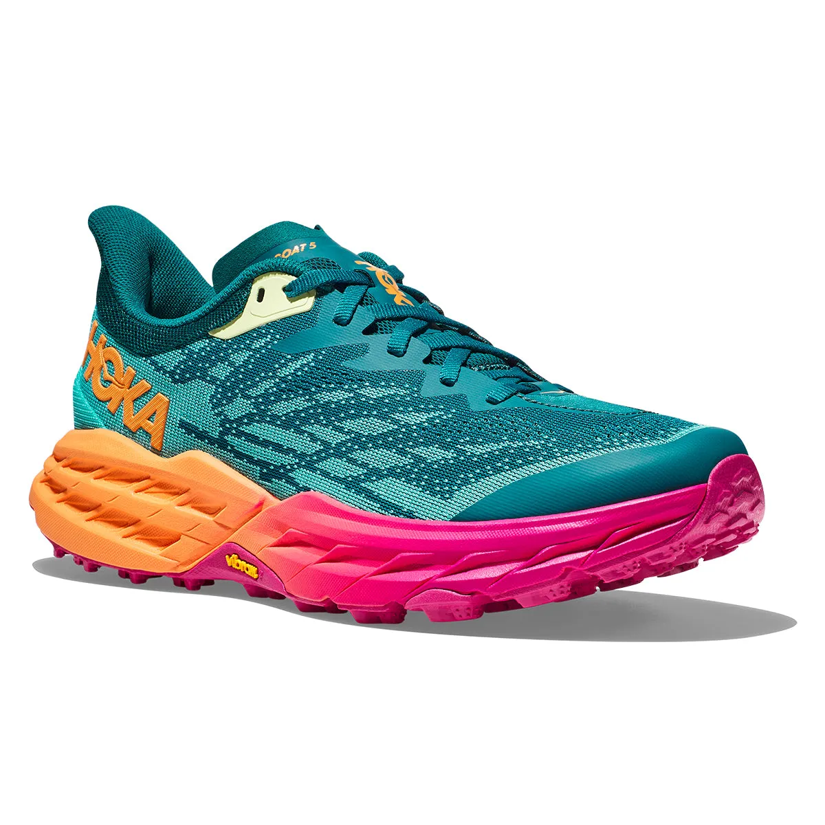 Mens Hoka Speedgoat 5 Performance Trail Running Shoes in Deep Lake/Ceramic