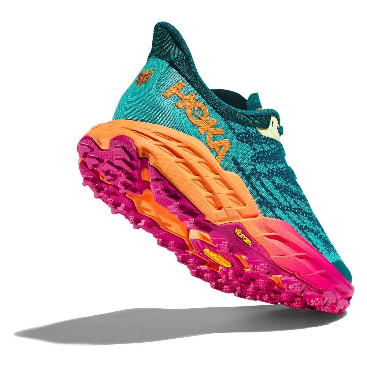 Mens Hoka Speedgoat 5 Performance Trail Running Shoes in Deep Lake/Ceramic