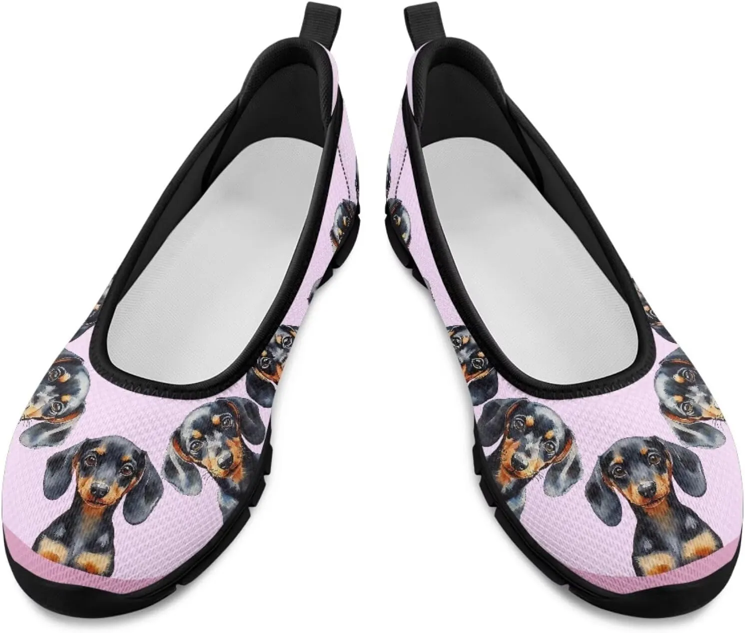 Jeiento Cat Theme Women's Walking Shoes Slip-On Loafers Mesh Low Top Sneakers Athletic Running Jogging Shoes