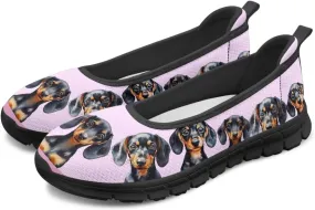 Jeiento Cat Theme Women's Walking Shoes Slip-On Loafers Mesh Low Top Sneakers Athletic Running Jogging Shoes