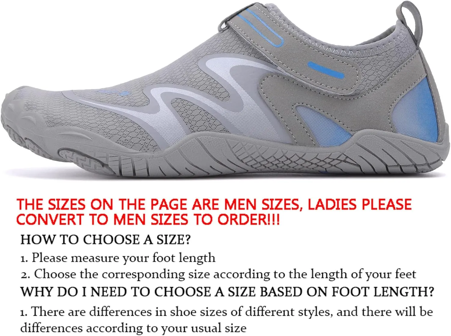 JiuQing Water Shoes Men Women Diving Surf Beach Shoes Quick Dry Adjustable Yoga Fitness Barefoot Shoes