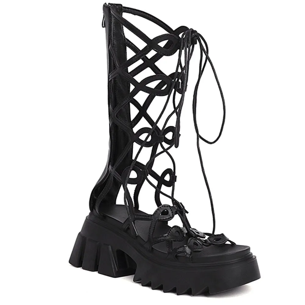 Joskaa New Trends Dropship Gladiator Sandals Comfy Walking Chunky Heels Summer Leisure Platform Sandals Shoes Women Big Size 43