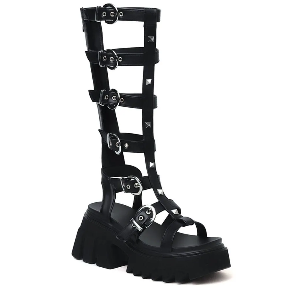 Joskaa New Trends Dropship Gladiator Sandals Comfy Walking Chunky Heels Summer Leisure Platform Sandals Shoes Women Big Size 43
