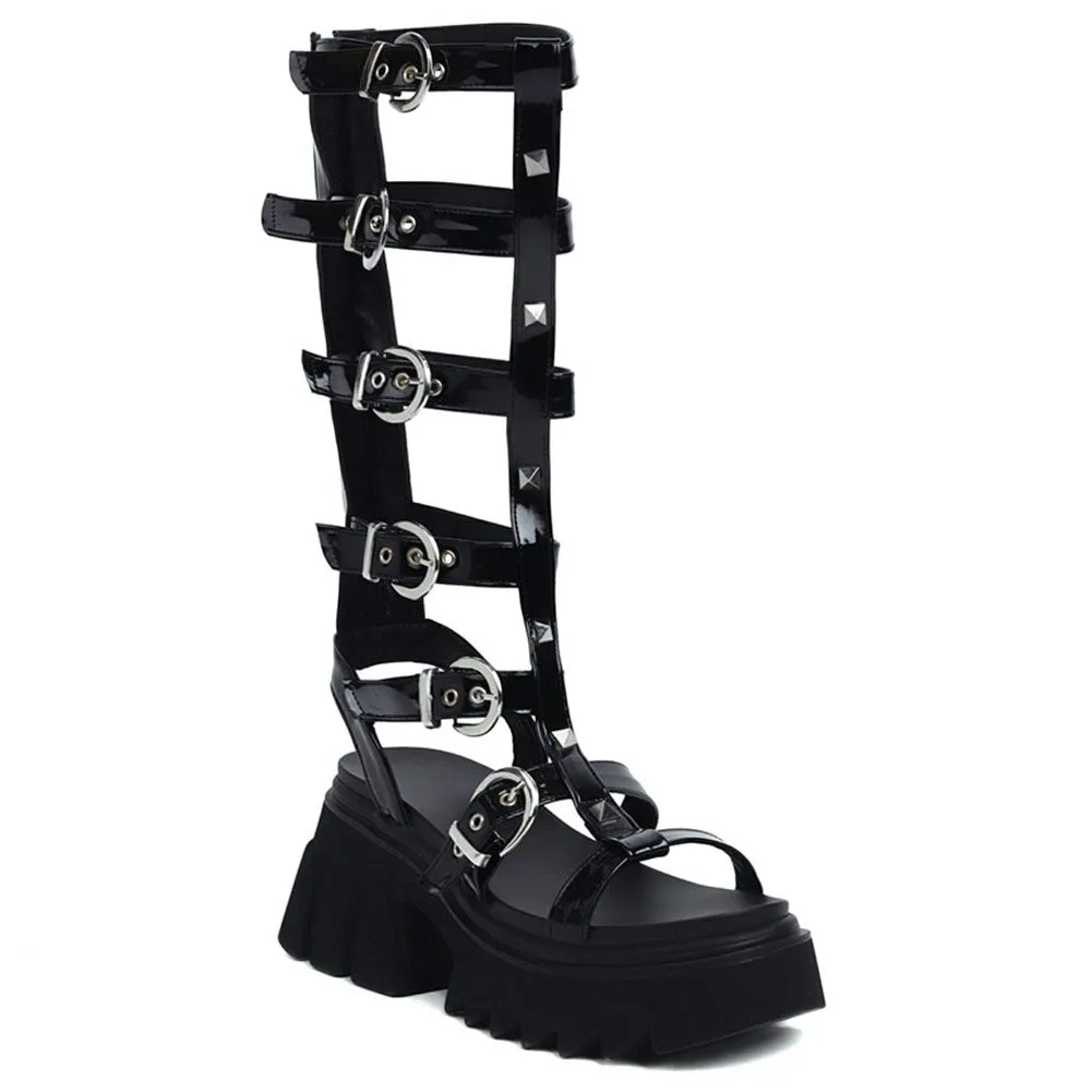 Joskaa New Trends Dropship Gladiator Sandals Comfy Walking Chunky Heels Summer Leisure Platform Sandals Shoes Women Big Size 43