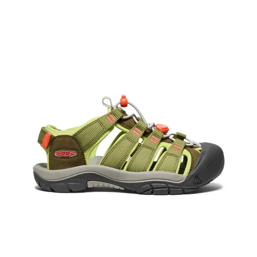 Keen Big Kids' (Sizes 1-7) Newport Boundless Youth Sandal - Dark Olive/Scarlet Ibis