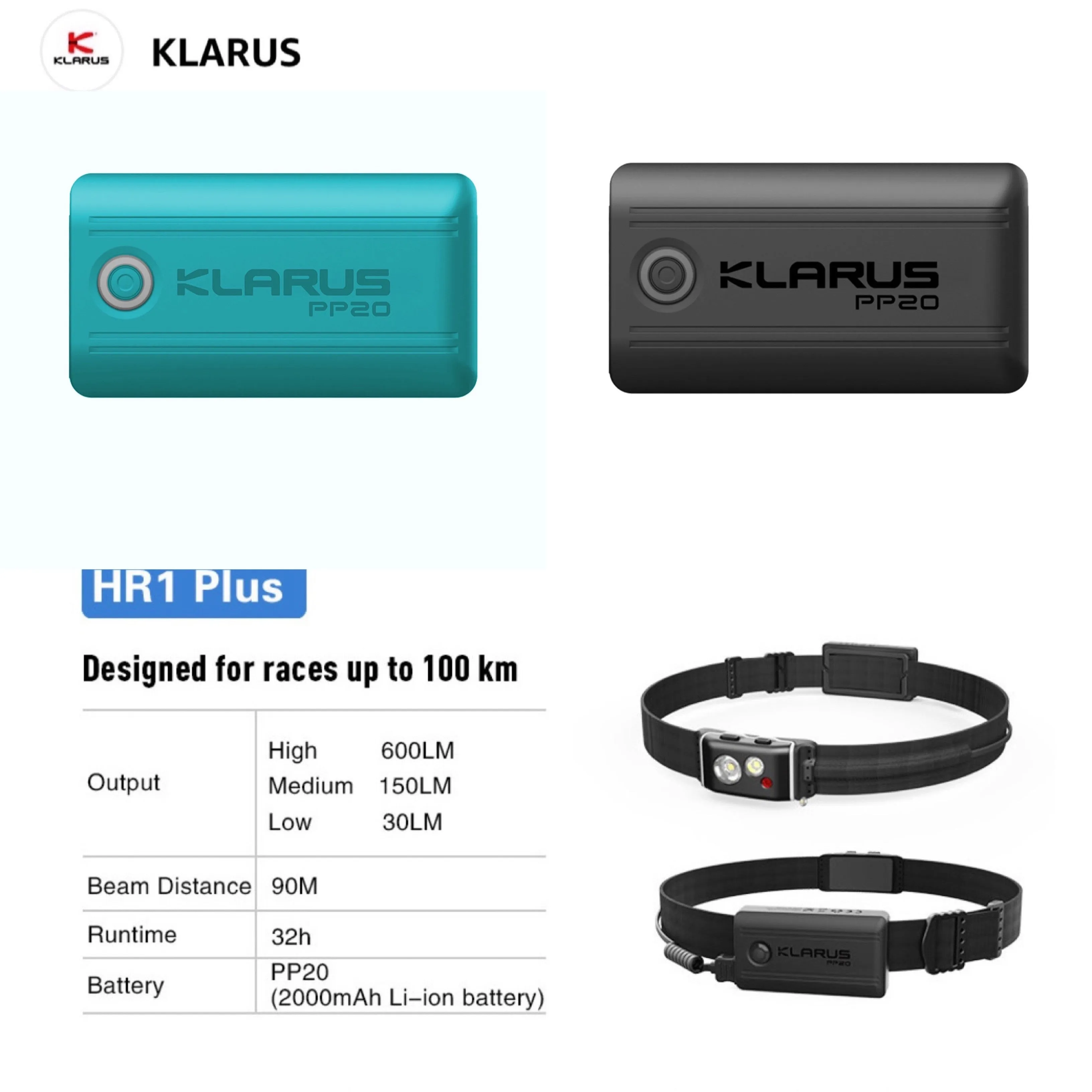 Klarus HR1 Plus-PP20 2000mAh Rechargeable Li-Polymer Battery Pack