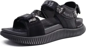 KuaiLu Womens Orthopedic Walking Sandals Recovery Sport Outdoor Hiking Water Sandles Thick Athletic Cushion Adjustable Leather Strap Sandals with Comfortable Plantar Fasciitis Arch Support