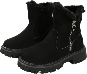 Ladmiple Trending Winter Boots For Women 2024 Snow Boots with Fur Lined Warm Slip On Ankle Booties Comfortable Loafers Shoes