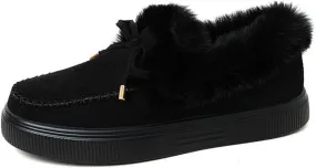 Ladmiple Winter Boots For Women 2024 Fashion Snow Boots Classic Fur Lined Slip On Ankle Booties Casual Warm Loafers Shoes