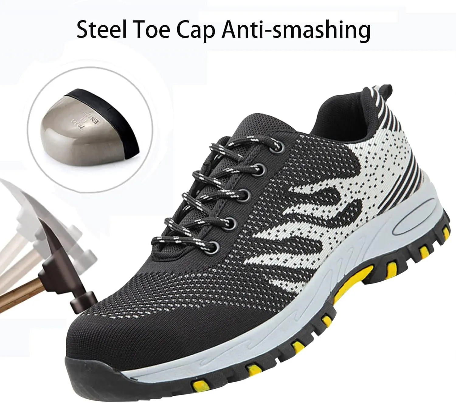 Lightweight Indestructible Safety Shoes,for Warehouse, Auto Repairing, Working, Factory, Outdoor Sports,