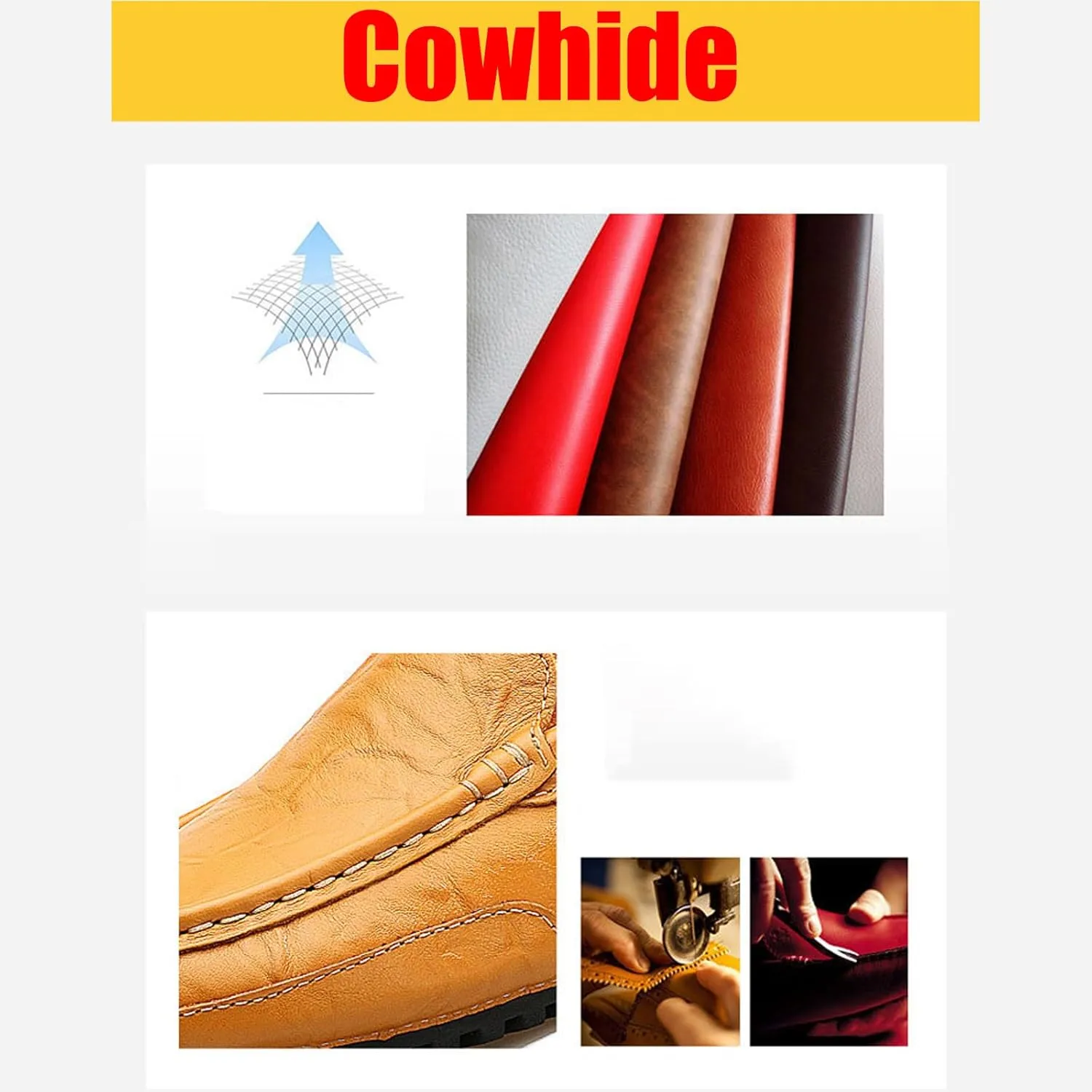 Lymphvity Men's Hollow Breathable Soft Loafers,Fashion Slip On Driving Shoes Leather Walking Boat Shoes Casual Moccasins Driving Sandals