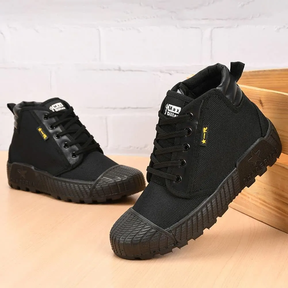Men's High Top Breathable Puncture Proof Slip Resistant Outdoor Work Shoes Hiking Canvas Sneakers