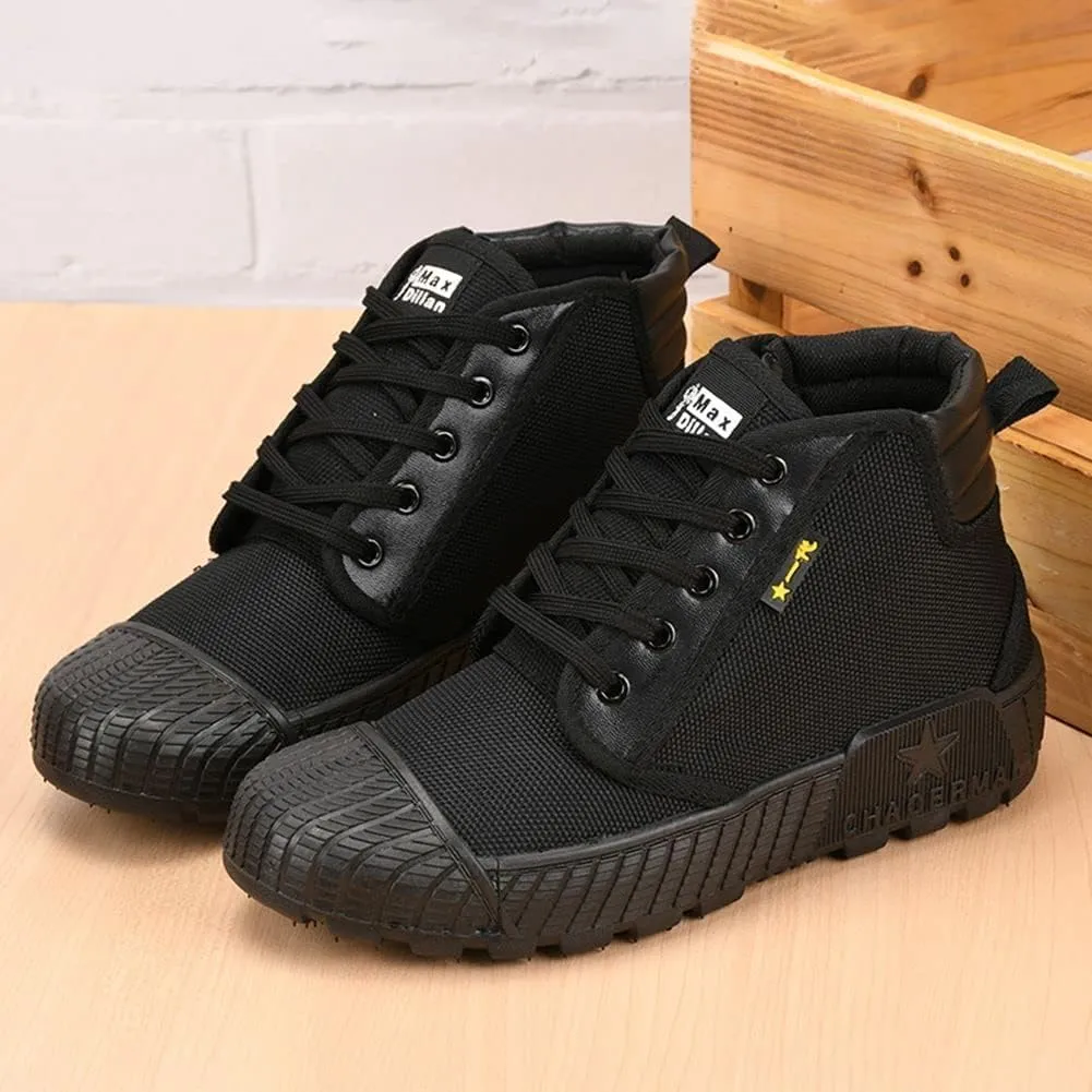 Men's High Top Breathable Puncture Proof Slip Resistant Outdoor Work Shoes Hiking Canvas Sneakers