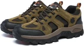 Men's Waterproof Hiking Shoes Lightweight Anti Slip Outdoor Ankle Boots Breathable Hike Trekking Trails Shoe, Men's Low Top Trekking Trails Outdoor Work Shoes (Color : Brown, Size : 36)