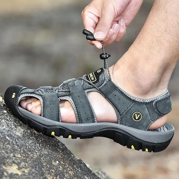 New Puls Size Men's Genuine Leather Sandals