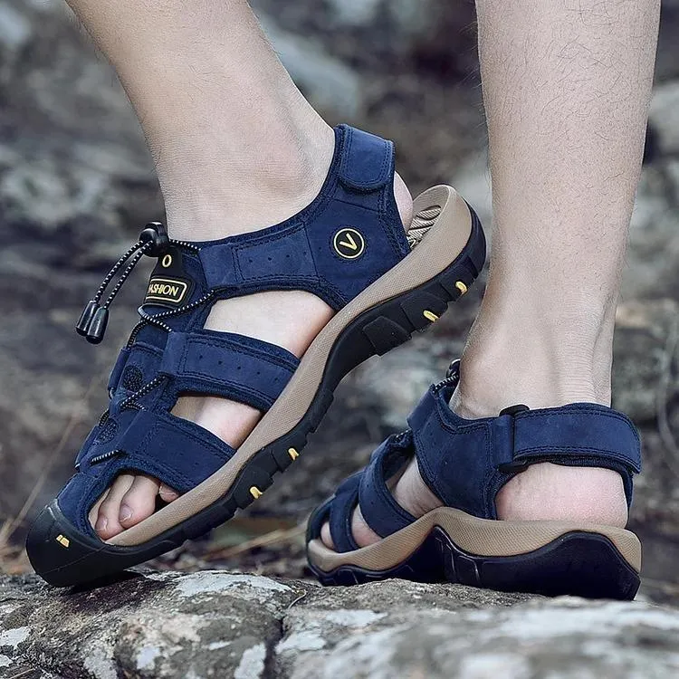 New Puls Size Men's Genuine Leather Sandals