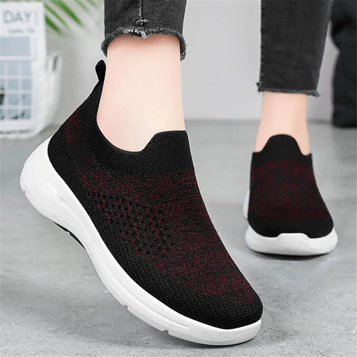 Orthopedic Walking Shoes for Women,2025 New Orthowalkway Womens Shoes,Woven Orthopedic Breathable Walking Sneaker Non-Slip Arch Support Slip on Shoes