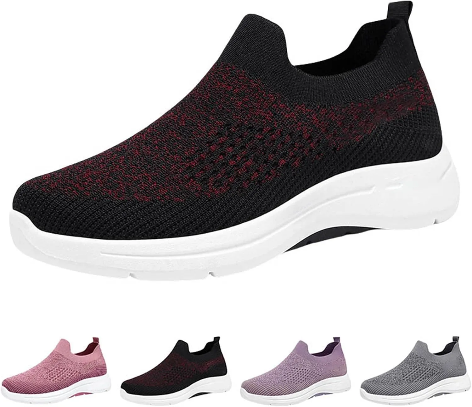 Orthopedic Walking Shoes for Women,2025 New Orthowalkway Womens Shoes,Woven Orthopedic Breathable Walking Sneaker Non-Slip Arch Support Slip on Shoes