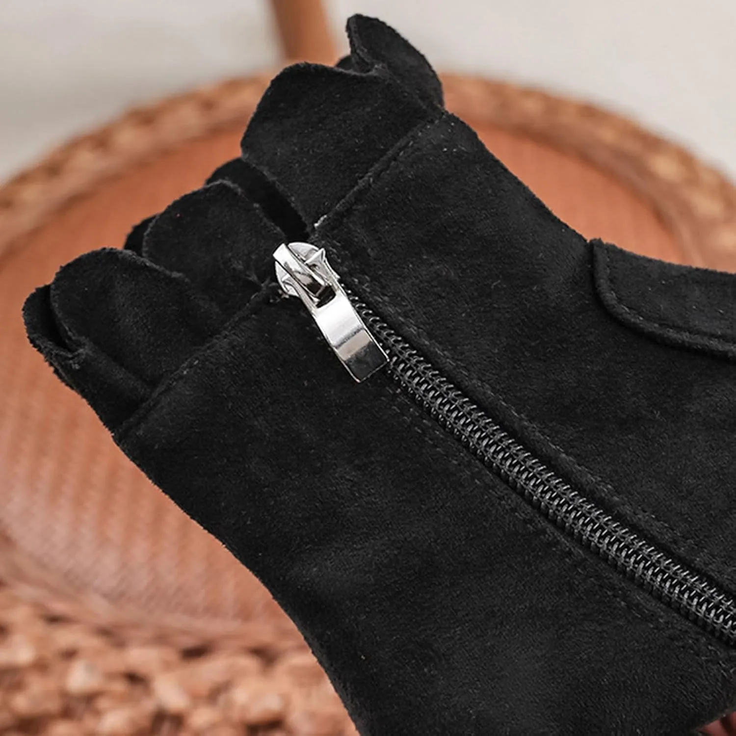 Toddler/Little Girls Sweet Short Ankle Boots Bowknot Side Zipper Low Heel Dress Booties Fashion Princess Shoes