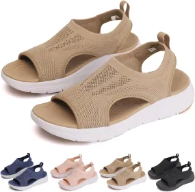 Women's Breathable Orthopedic Arch Support Sandals, Comfortable Walking Tennis Shoes, Waterproof Hiking Outdoor Active Summer Dressy Soft Mat Diabetic Sandals