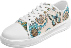 Womens Canvas Sneaker Lace Up Low Top Shoe for Hiking Running Walking Slip On Non Slip Casual Shoes