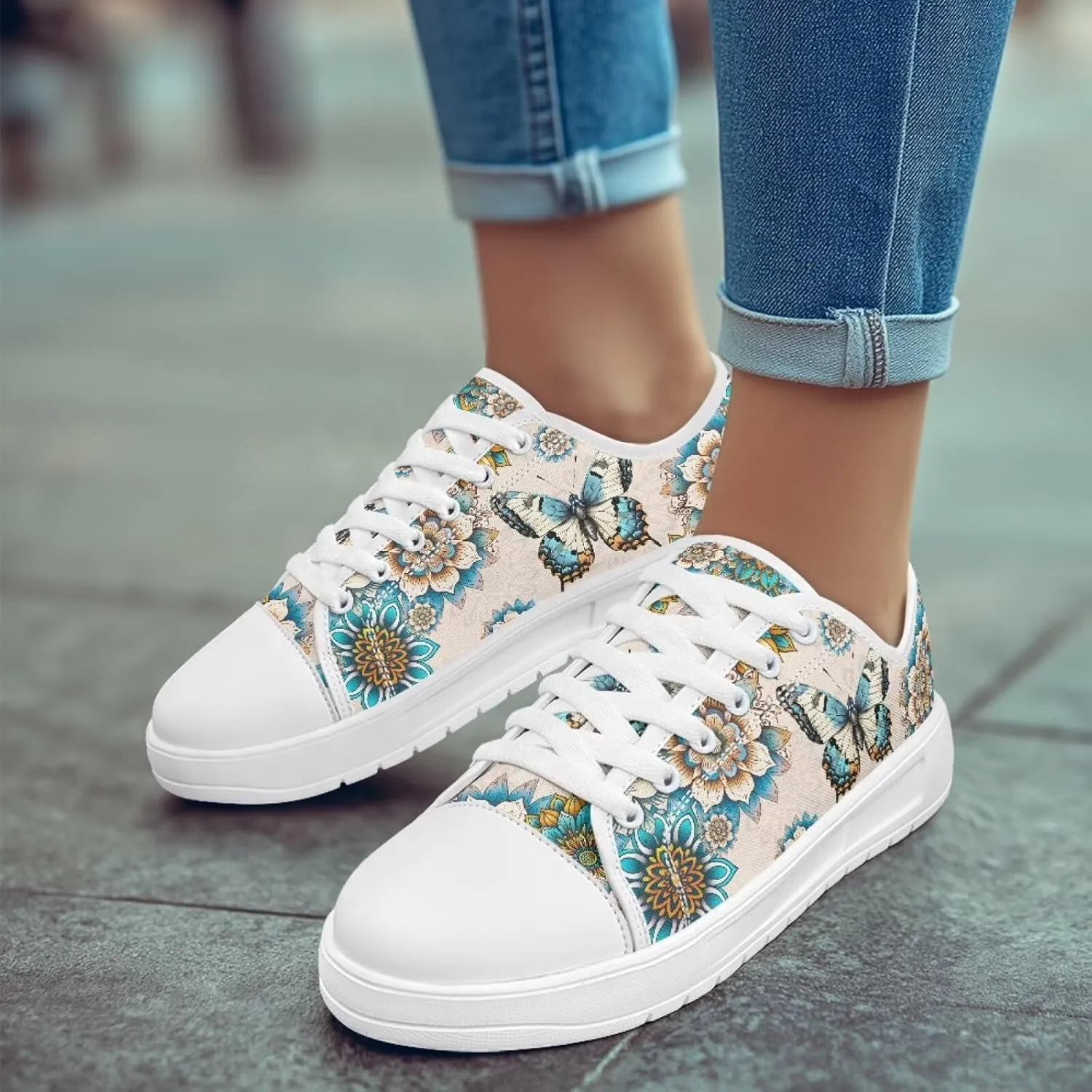 Womens Canvas Sneaker Lace Up Low Top Shoe for Hiking Running Walking Slip On Non Slip Casual Shoes