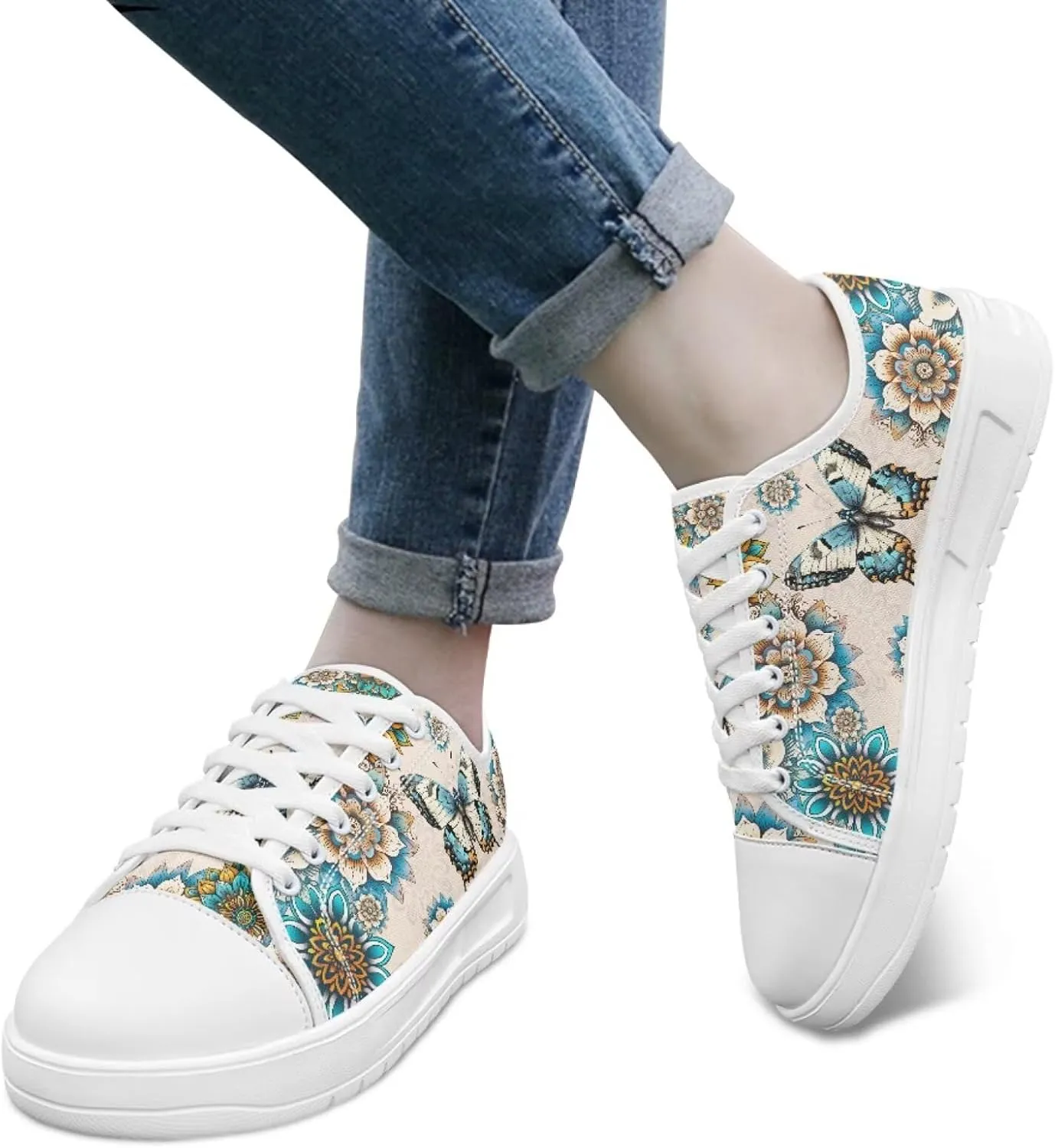 Womens Canvas Sneaker Lace Up Low Top Shoe for Hiking Running Walking Slip On Non Slip Casual Shoes