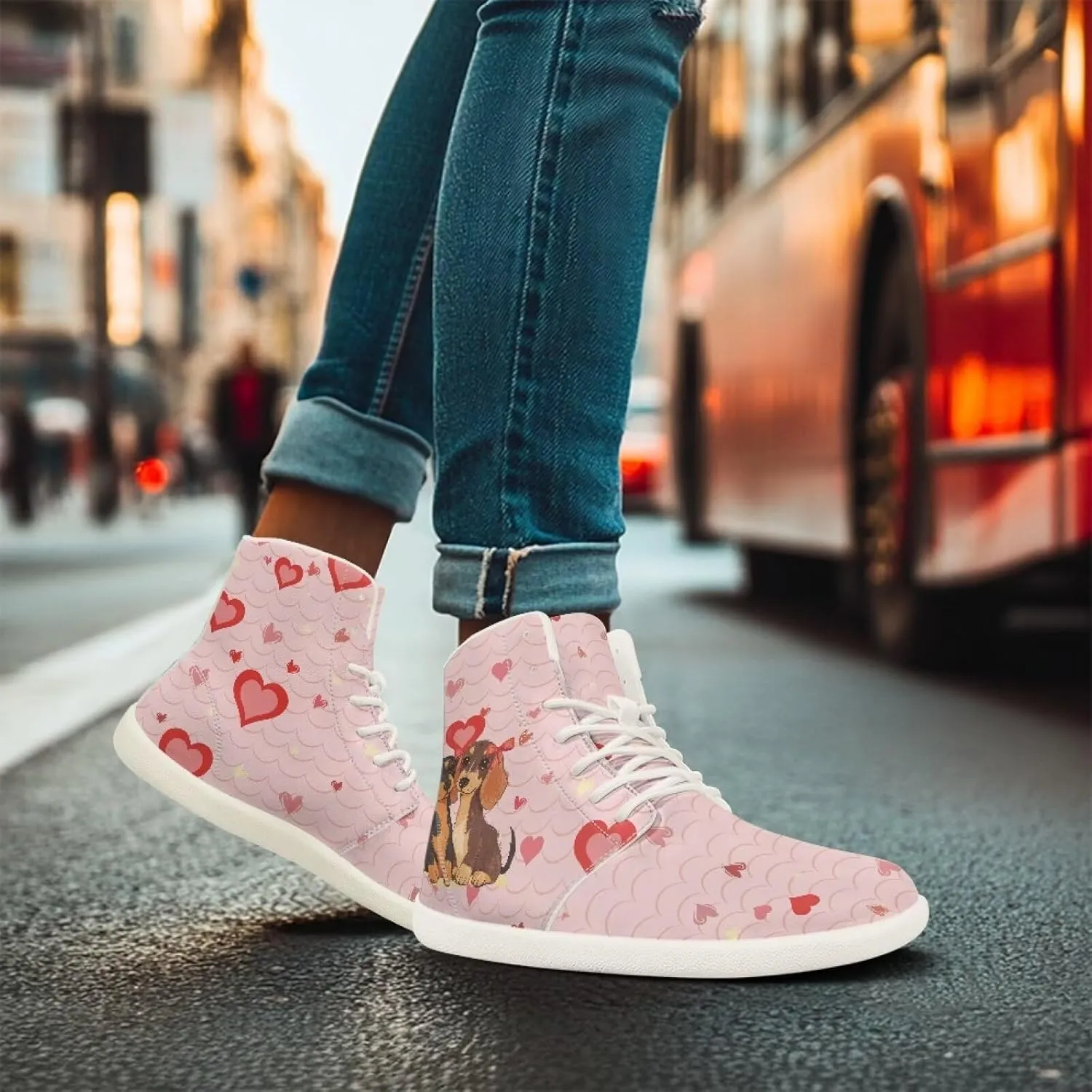 Women's Wide High-top Minimalist Barefoot Sneakers Zero Drop Sole Walking Shoes Outdoor Hiking Shoes Cushioned Ankle Support Size 6-12.5